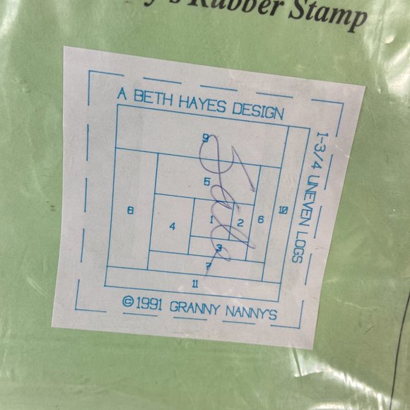 Granny Nanny's Quilting Gadgets Packet of 1 Rubber Stamp Quilting from 1991 New - Picture 3 of 6